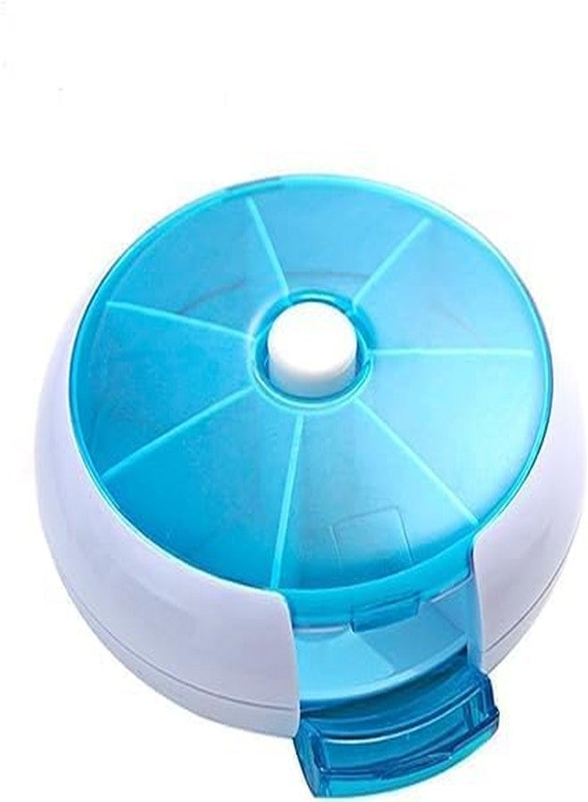 Hidak Travel Outdoor Tablets Box Round Portable Pill Box Medicine Storage Box Pill Organizer 7 Compartment Medicine Tablet Case Storage Dispenser Holder (Multi Color) - Image 1